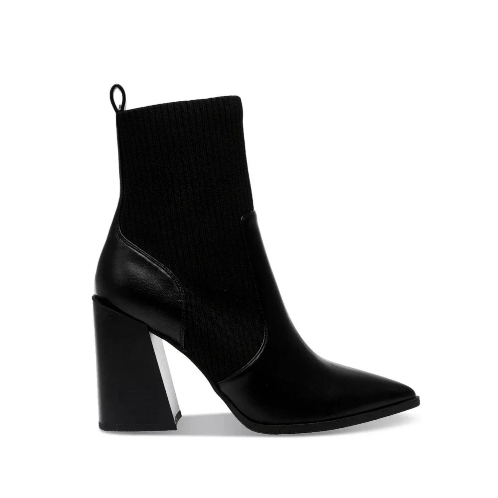 Wild Pair Womens 9 M Black Trinityy Faux Leather Pointed Toe Booties NIB QH1